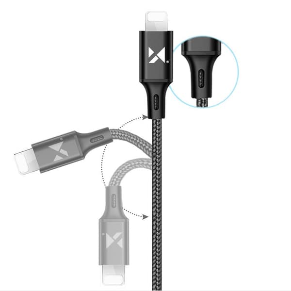 Wozinsky USB - Lightning-kabel 2,4A 2m svart (WUC-L2B)