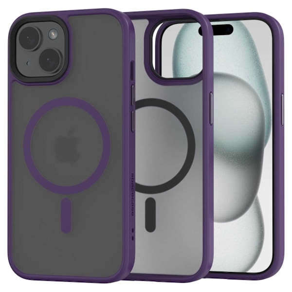 Spacecase Hybrid Fodral För Iphone 15 Plus Lila För Magsafe
