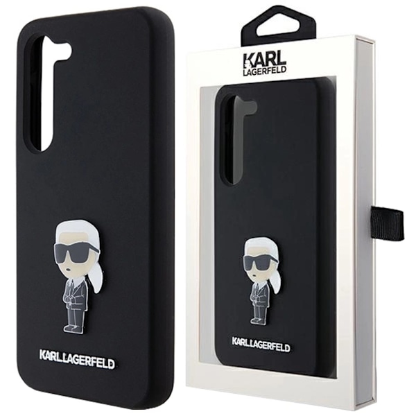 KARL LAGERFELD SILIKONE IKONIK METAL PIN ETUI TIL SAMSUNG GALAXY S23+ - SORT