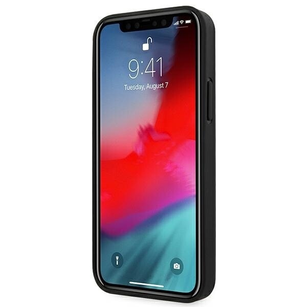 FERRARI OFF TRACK LÆDER NYLON STRIPE COVER TIL IPHONE 12 PRO MAX - SORT