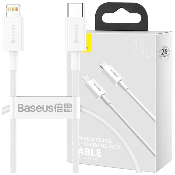 Baseus Superior serie USB-C / Lightning PD 20W 2 m kabel - hvit