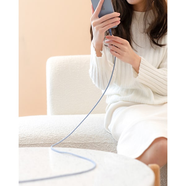 INNOSTYLE POWERFLEX USB-C LIGHTNING MFI SNABBLADDNINGSKABEL FÖR IPHONE KEVLAR 2M BLÅ