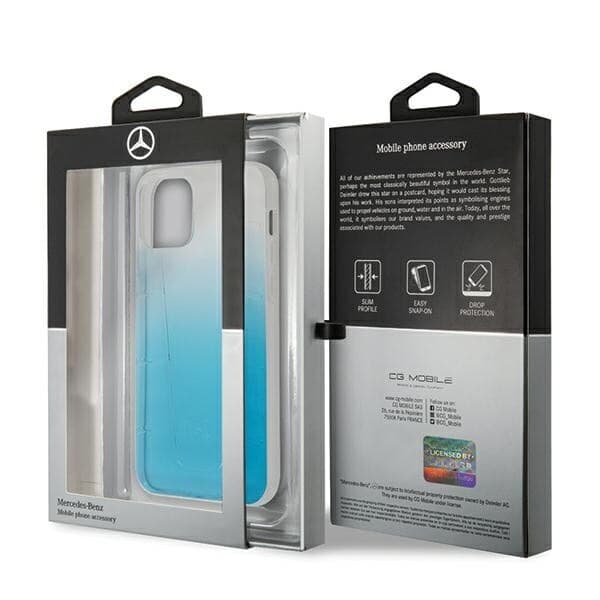 MERCEDES TRANSPARENT LINE ETUI TIL IPHONE 12 / IPHONE 12 PRO - BLÅ