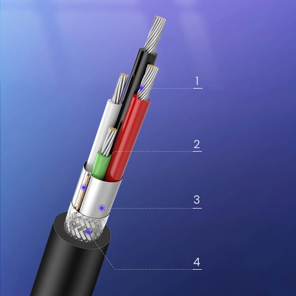 Ugrønn kabel for skriver USB-A - USB-B 480Mb/s 5m svart (US135)