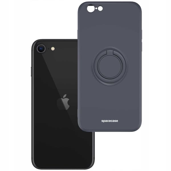 Spacecase Silikonecase Ring För Iphone 7 8 Se Svart Skydd
