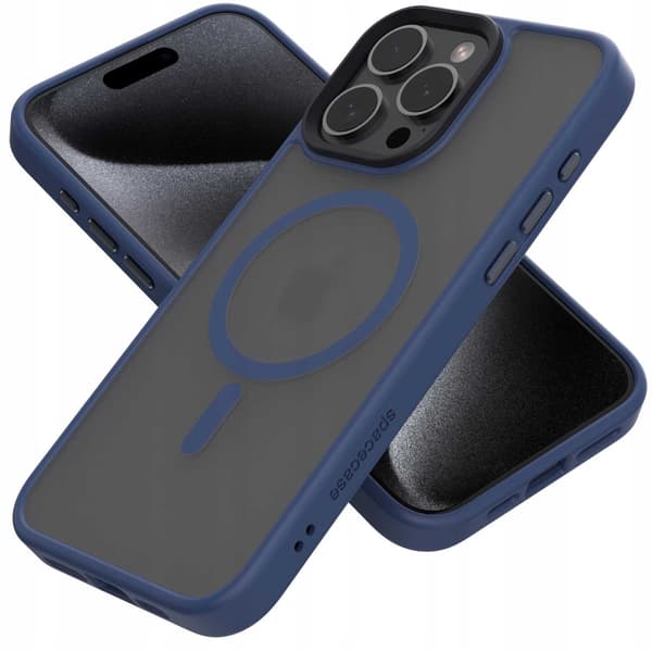 Spacecase Hybrid Case För Iphone 15 Pro Max Mörkblåt