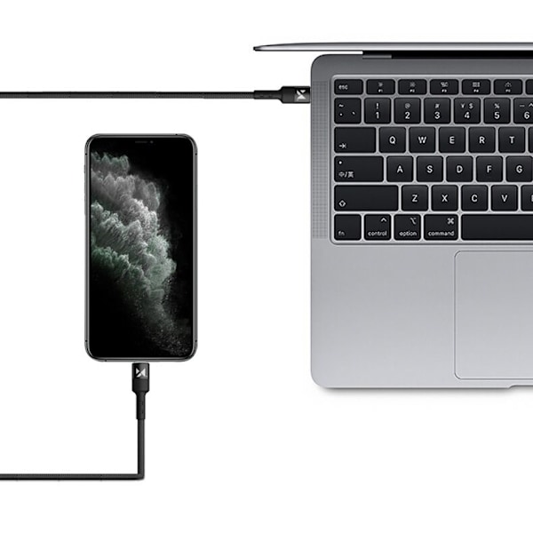 Wozinsky USB Type C - Lightning Power Delivery-kabel 18W 2m svart (WUC-PD-CL2B)