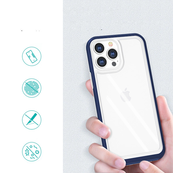 KLART 3-I-1 ETUI TIL IPHONE 13 PRO, GELCOVER MED RAMME, BLÅ
