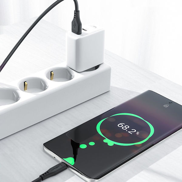 ACEFAST KABEL LANG STÆRK HOLDBAR USB - USB C 1.2M, 3A SORT