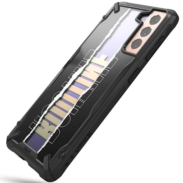 Ringke Fusion X Design pansret deksel med ramme Samsung Galaxy S21+ 5G (S21 Plus 5G) Svart (Rutine) (XDSG0054)