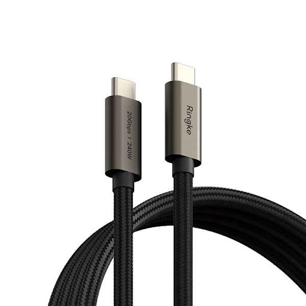 RING USB 3.2 GEN 2X2 TYPE-C KABEL PD240W 200CM SORT