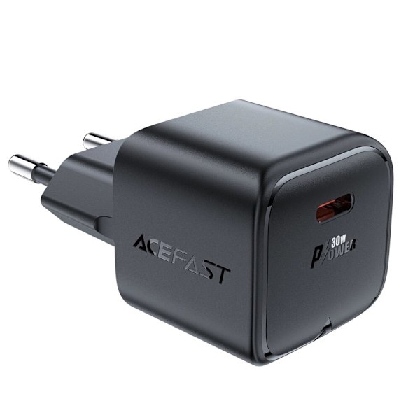 Acefast A77 Mini PD 30W GaN USB-C vegglader - svart