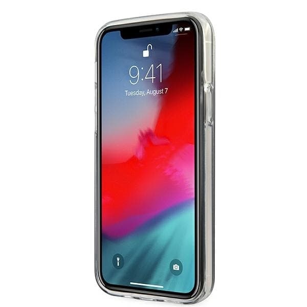 Guess GUHCP12LPCUGLSGO iPhone 12 Pro Max 6.7 gull/gull hardt deksel Glitter Gradient Script