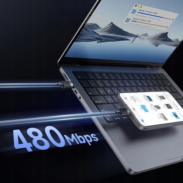 MCDODO USB-C SNABBLADDNINGSKABEL FÖR SAMSUNG APPLE USB TYP C 60W 1M LED