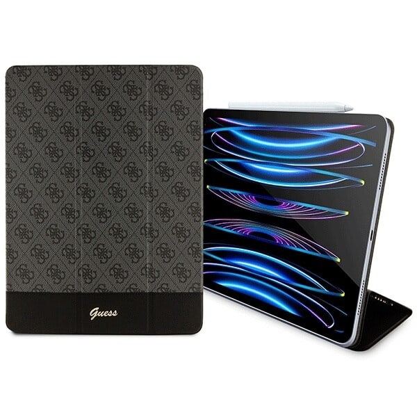 Guess GUCCP12PS4SGK-deksel til iPad Pro 12.9 - Black 4G Stripe Allover