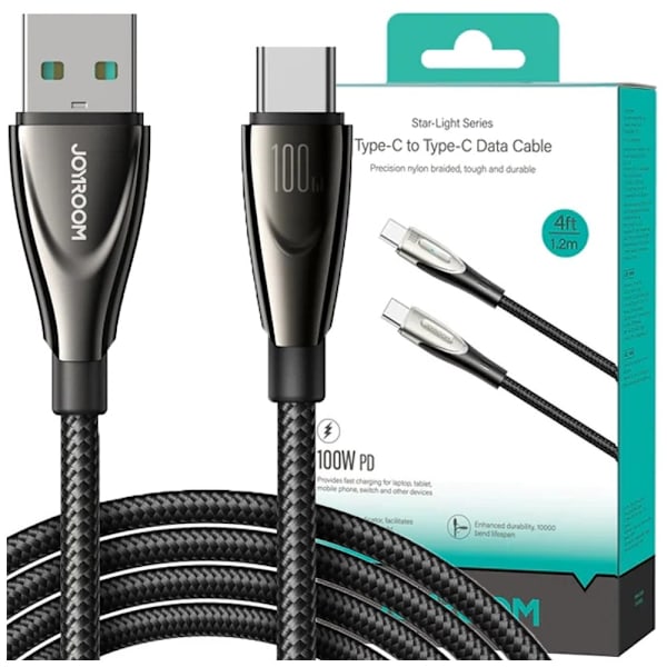 Joyroom Pioneer Series SA31-AC6 USB-A / USB-C-kabel 100W 1,2m - svart