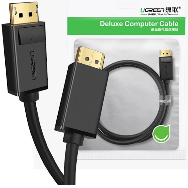 Grønn kabel DisplayPort 1.2 4K 2 m svart (DP102 10211)