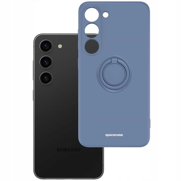 Spacecase Silikonecase Ring För Samsung Galaxy S23 Blå
