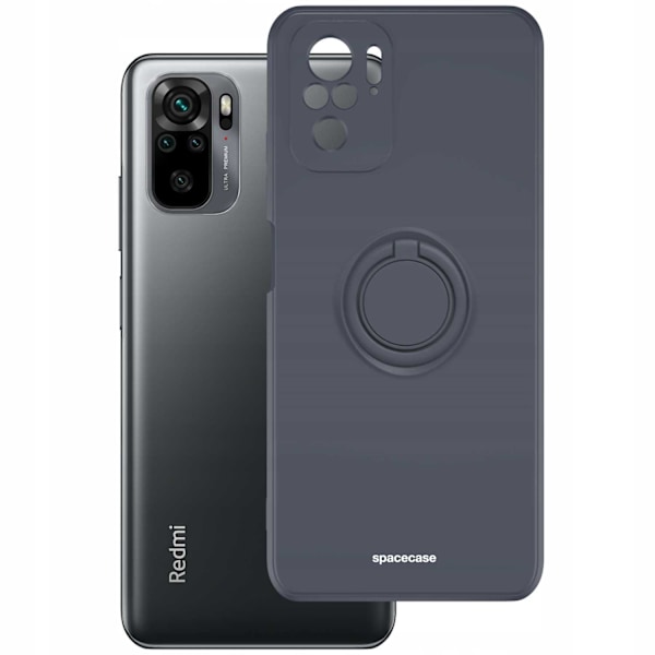 Spacecase Silikon Case Ring För Xiaomi Redmi Note 10 10S Svart