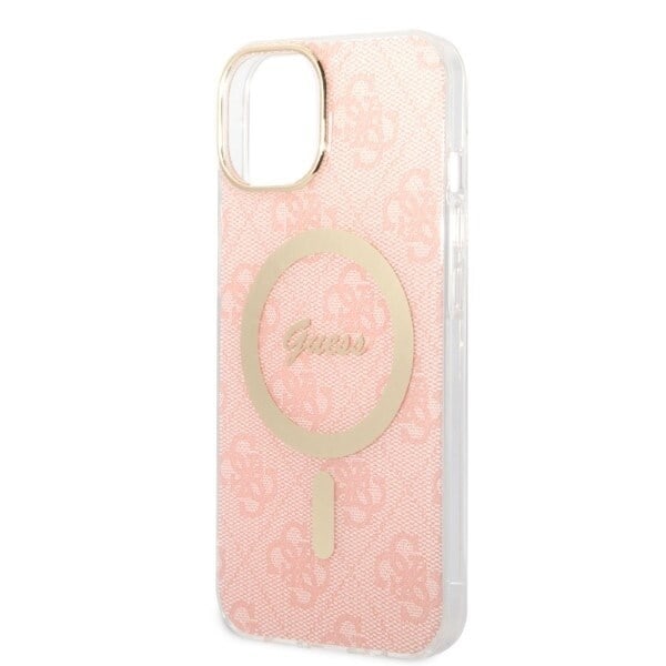 Guess sett MagSafe lader + etui for iPhone 14 Plus 6.7 rosa 4G Print (GUBPP14MH4EACSP)