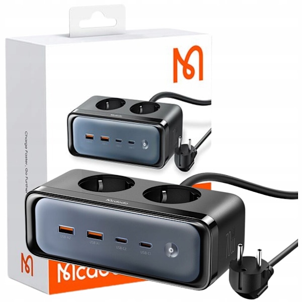MCDODO NÄTVERKSLADDARE POWER STRIP GAN 2xUSB 2xUSB-C 2xAC 70W