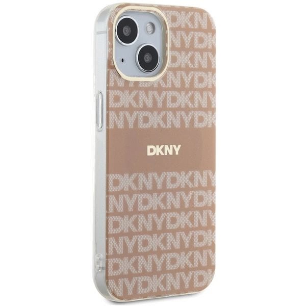 DKNY IML Mono & Stripe MagSafe beskyttelsesveske for iPhone 15/14/13 - Rosa