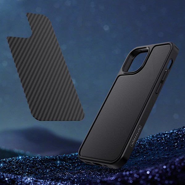 Nillkin Synthetic Fiber Carbon-deksel til iPhone 13 mini svart