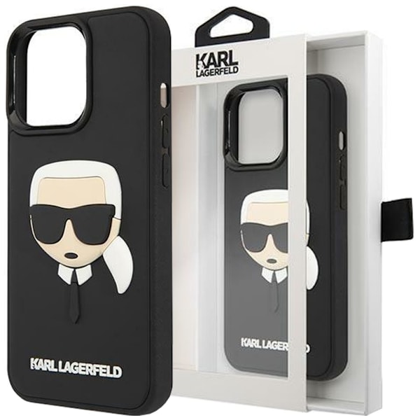 KARL LAGERFELD 3D GUMMI KARL'S HEAD ETUI TIL IPHONE 14 PLUS - SORT