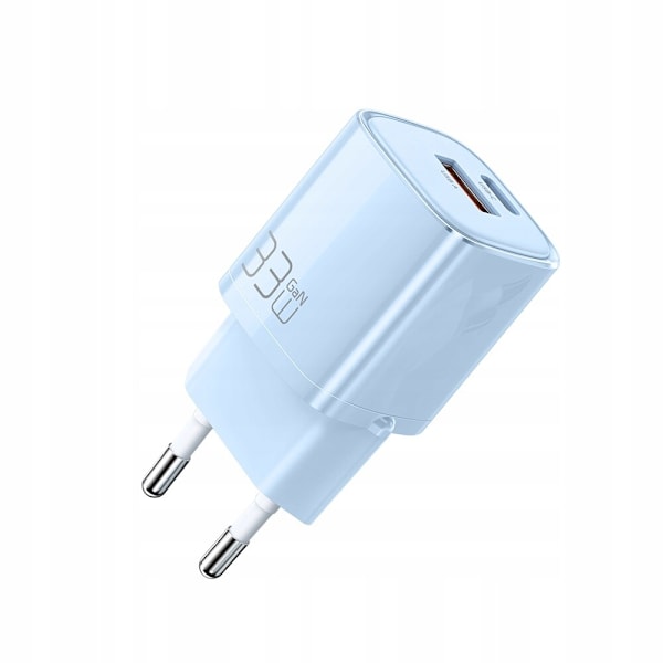 USB/USB-C lader, hurtig, nano, GaN 33W PD, blå McDodo