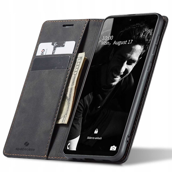 Spacecase Case Pålbocket Fodral För Samsung Galaxy A72 5G Svart