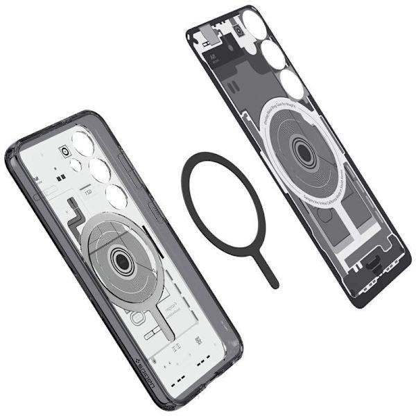 Spigen Ultra Hybrid OneTap Ring Deksel med MagSafe for Samsung Galaxy S24 - Gjennomsiktig (Zero One Pattern)