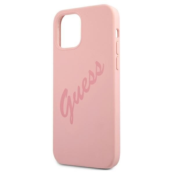 Guess GUHCP12LLSVSPI iPhone 12 Pro Max 6.7 rosa/rosa hardt deksel Script Vintage
