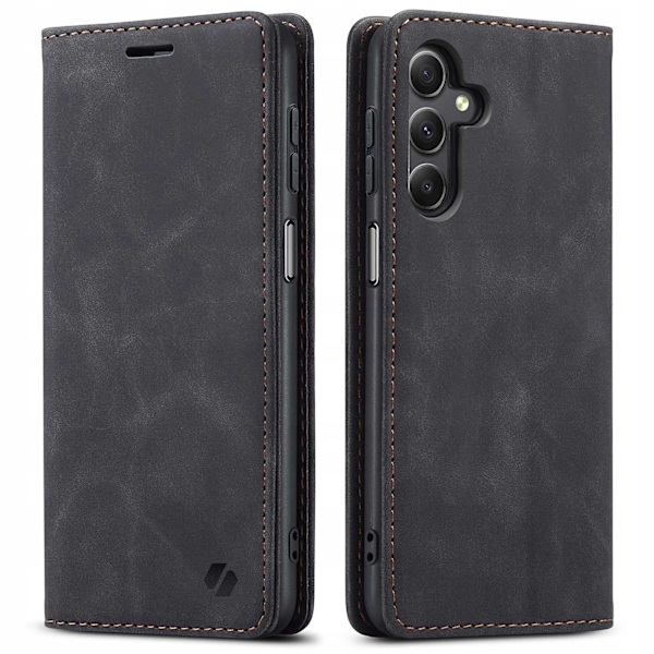 Spacecase Väskor Påläggan Galaxy A24 Svart Lädermagnetisk