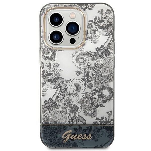Guess GUHCP14LHGPLHG iPhone 14 Pro 6.1 grå/grå hardt etui porselenssamling
