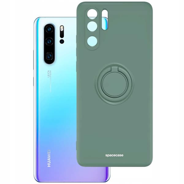 Spacecase Silikonecase Ring För Huawei P30 Pro Mörkgrön