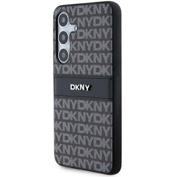 DKNY Leather Mono Stripe & Metal Logo Deksel til Samsung Galaxy S24 - Svart