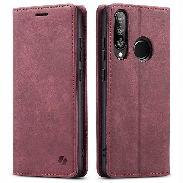 Spacecase Fodral Pålbockskydd För Huawei P30 Lite Rött Läder