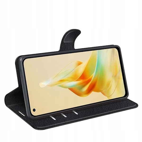 Litchi-Fodral För Oppo Reno 8T Black Protective