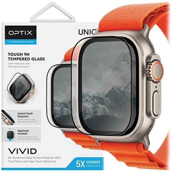 UNIQ OPTIX VIVID GLAS TIL APPLE WATCH ULTRA 49MM MED APPLIKATOR