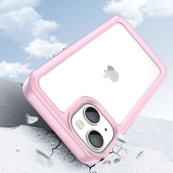Outer Space Case iPhone 14-deksel, hardt deksel med gelramme, rosa