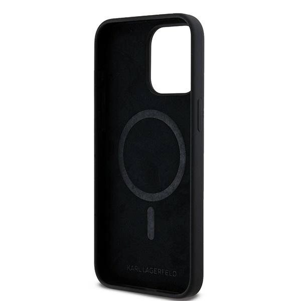 Karl Lagerfeld Silikon Karl&Choupette Ring MagSafe beskyttelsesdeksel til iPhone 15 Pro Max - svart