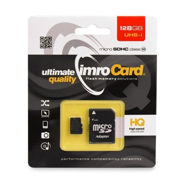 128GB Imro+adp 10C microSD minneskort