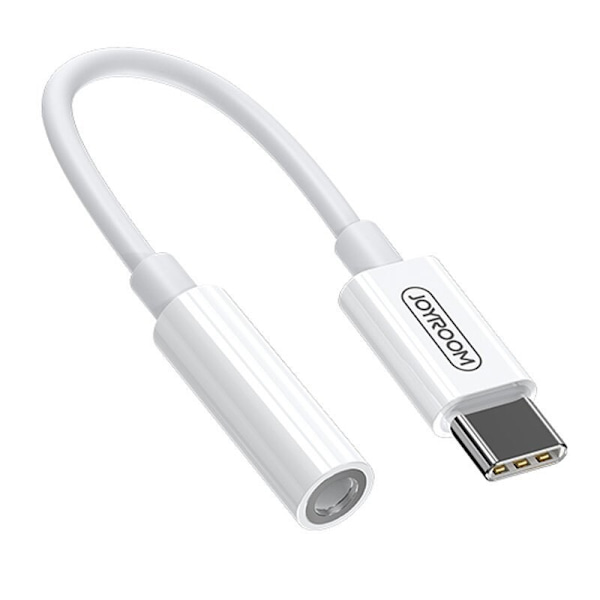 Joyroom hodetelefonadapter 3,5 mm minijack (hunn) - USB Type C (hann) hvit (SH-C1)