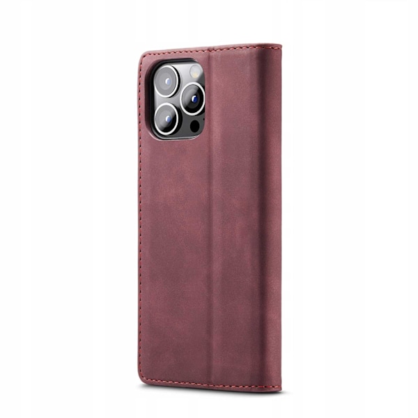 Spacecase Plånbok Iphone 14 Pro Max Rött Väska Läder
