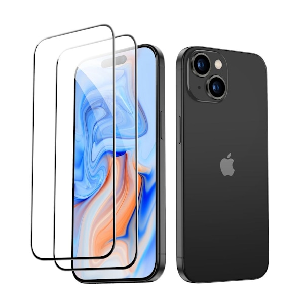 ESR HERDET GLASS 2-PACK IPHONE 15 SVART