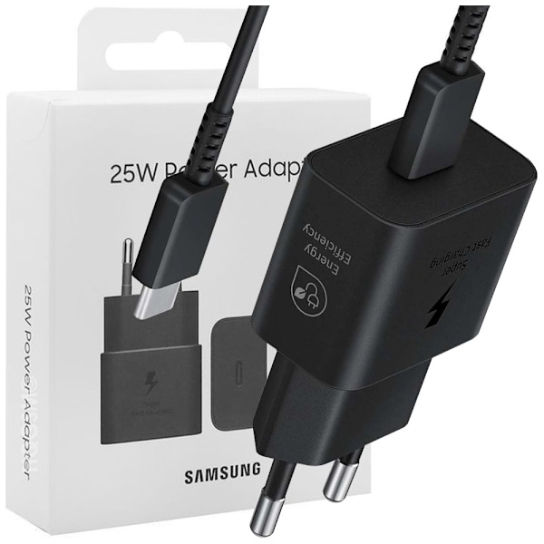 Samsung EP-T2510XBEGEU 25W SFC GaN Vegglader med USB-C-kabel - Svart Svart