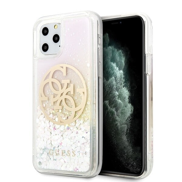 Guess GUHCN58LGIRGP iPhone 11 Pro hardt deksel Gradient Liquid Glitter Circle Logo