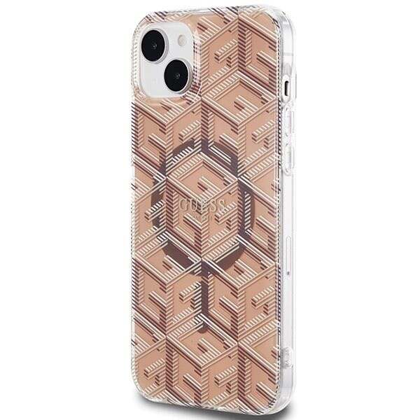 Guess IML GCube MagSafe beskyttelsesdeksel til iPhone 15 Plus / 14 Plus - brun
