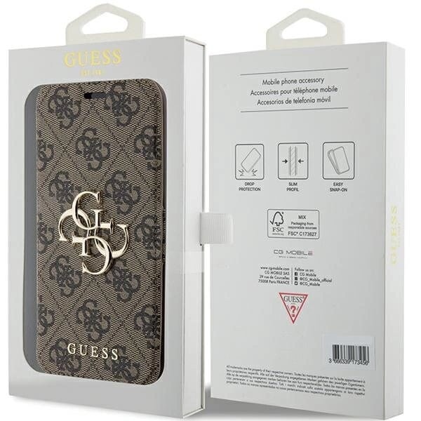 Guess 4G Metal Logo Deksel til iPhone 15 Pro - Brun