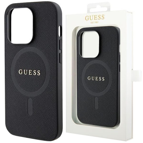 Guess GUHMN61PSAHMCK Deksel til iPhone 11 / Xr - Svart Saffiano MagSafe